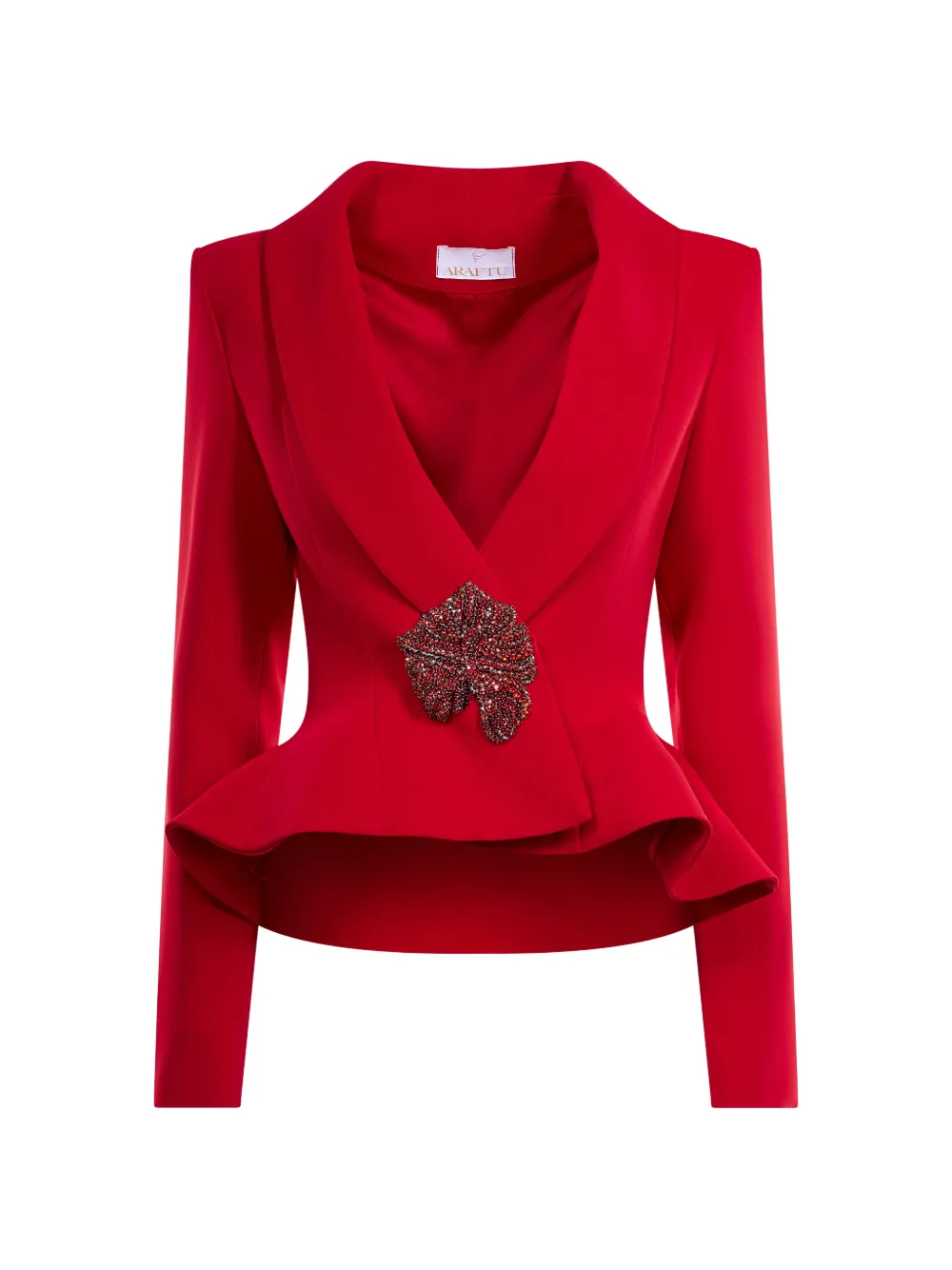ARAFTU crystal-embellished peplum blazer - Rot