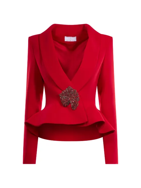 ARAFTU crystal-embellished peplum blazer