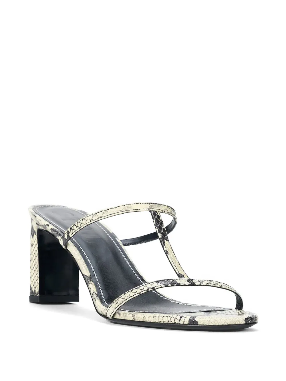 STAUD Talita sandalen met slangenleer-effect en hak Beige