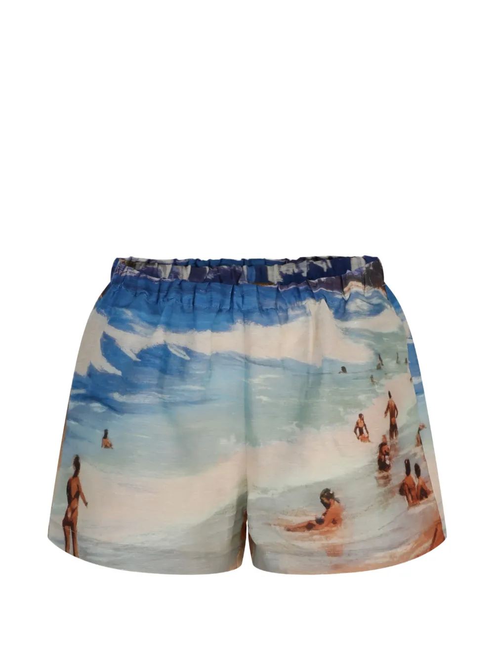 Cult Gaia Mori beach-print shorts - Blu