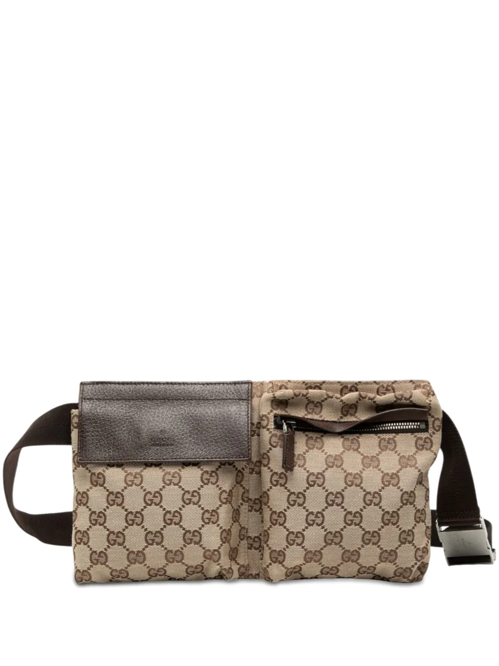 Gucci Pre-Owned 2000-2015 GG Canvas Double Pocket belt bag - Toni neutri