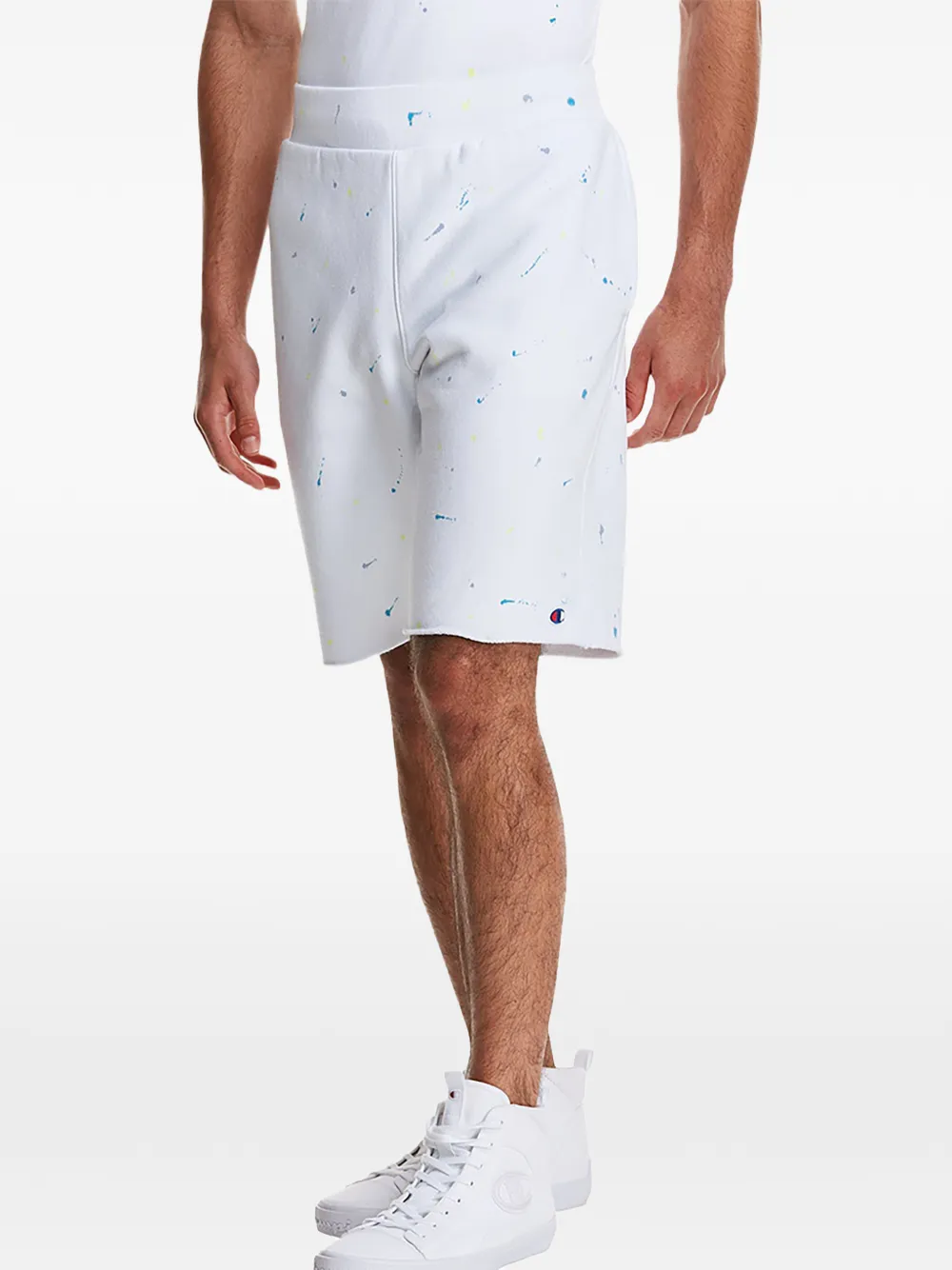 Champion C-Life Reverse Weave Paint Splatter shorts - Weiß