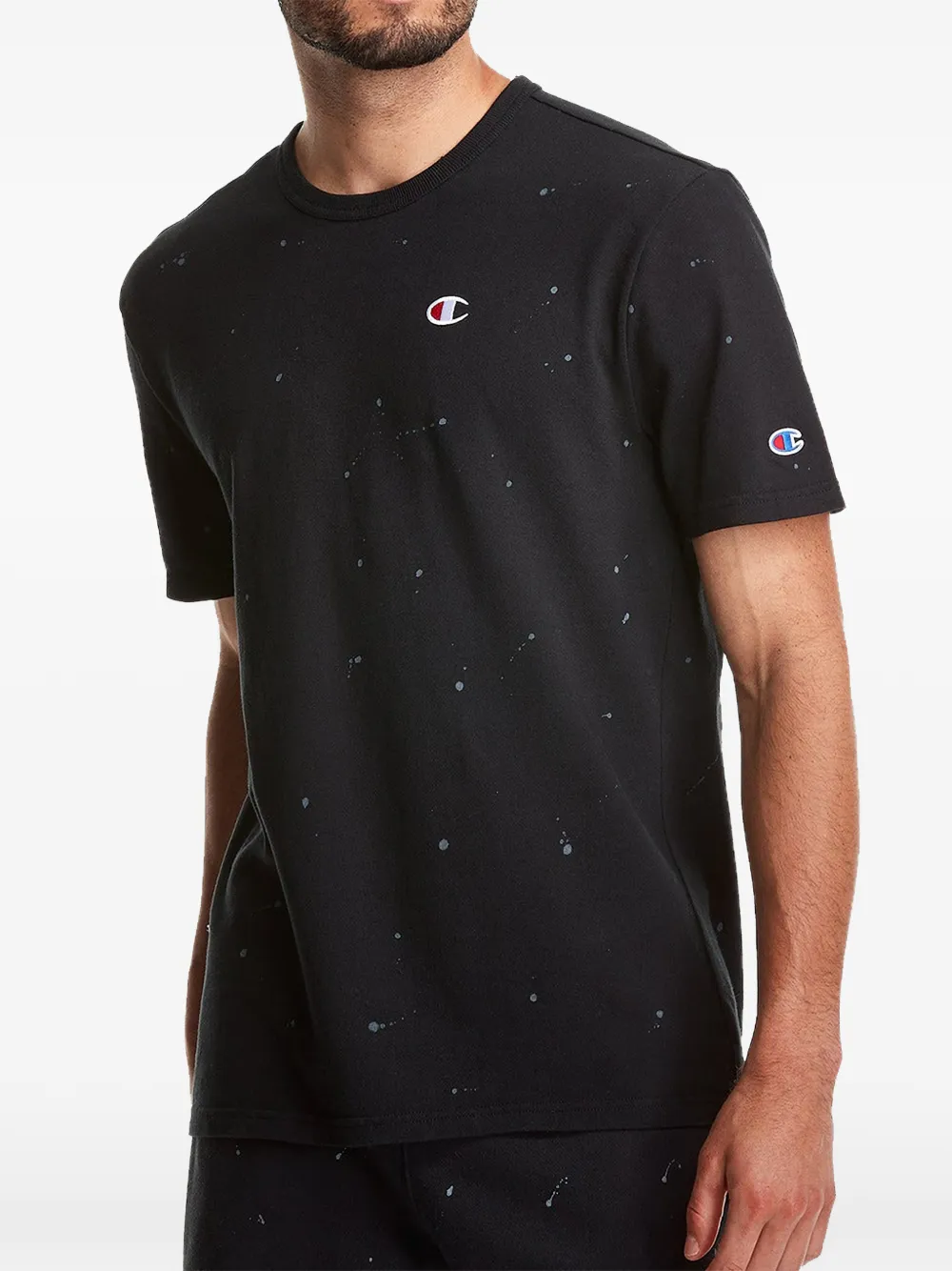 Champion C-Life Heritage paint-splatter T-shirt - Schwarz