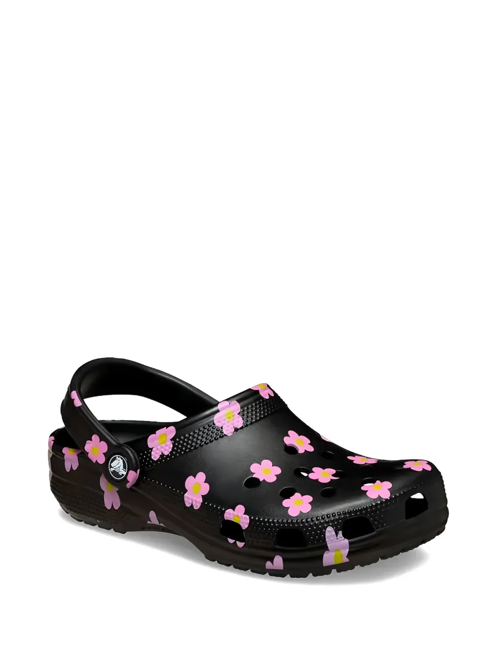 Crocs floral-print slip ons Zwart