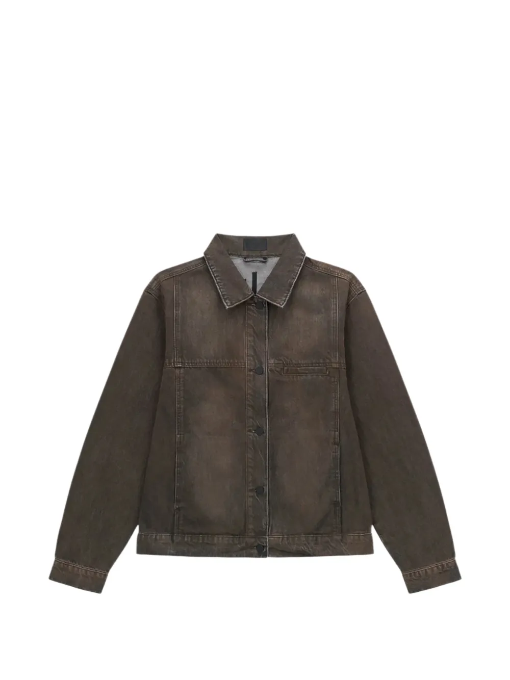 RTA Valentiano logo-embroidered denim jacket - Brown