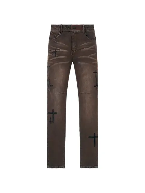 RTA Bryant cross-patch skinny jeans