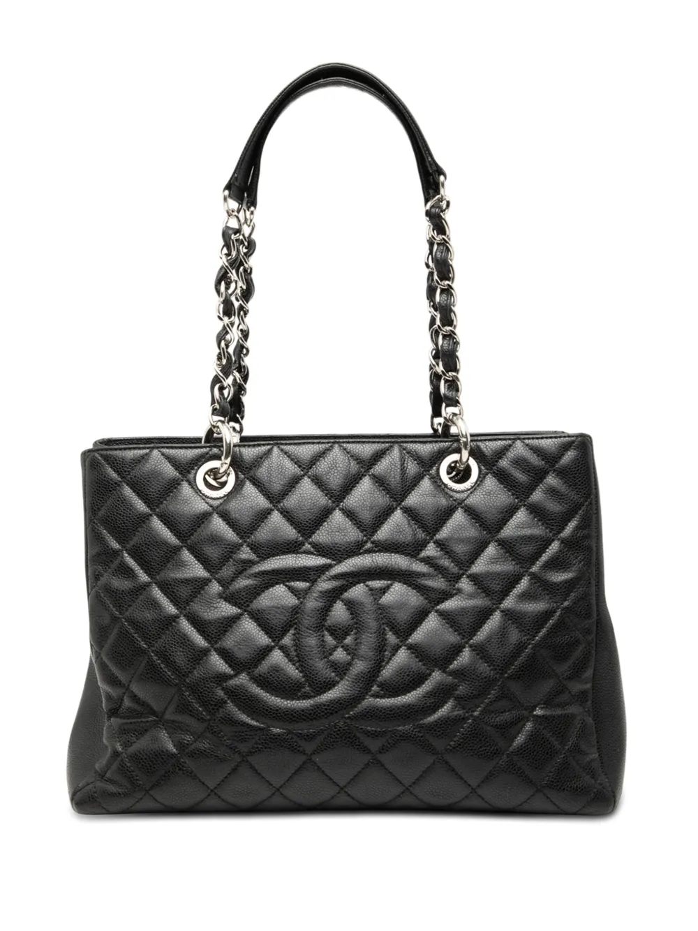CHANEL Pre-Owned 2013-2014 Caviar Grand Shopping tote bag - Nero