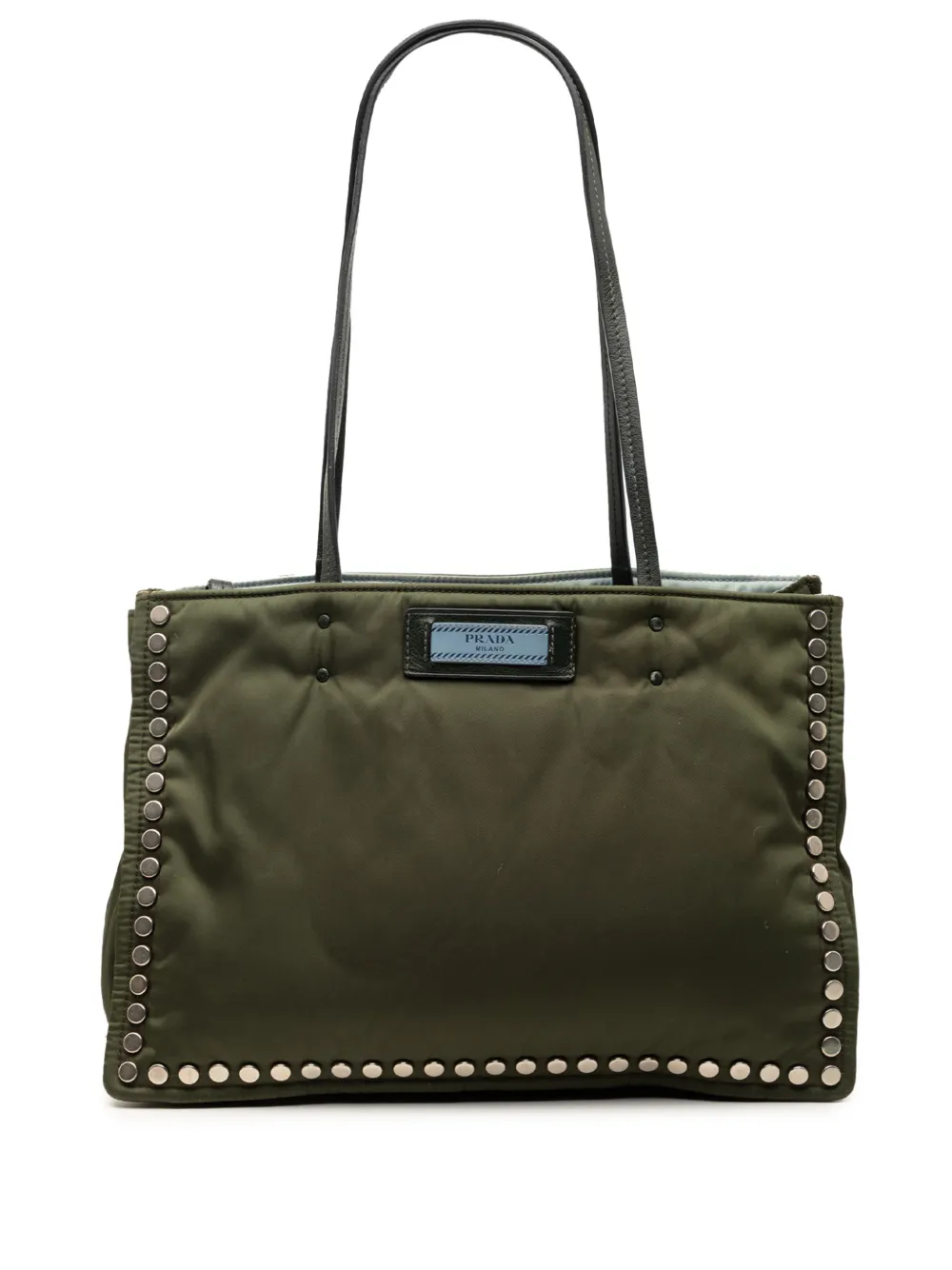 Prada Pre-Owned 2000-2013 Tessuto Studded Etiquette tote bag - Marrone