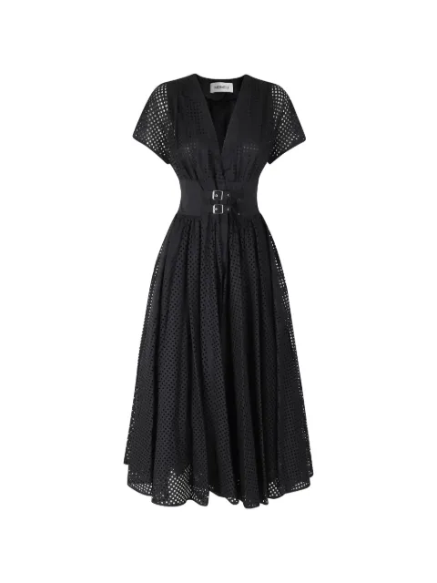 MeimeiJ broderie-anglaise buckled-waist midi dress