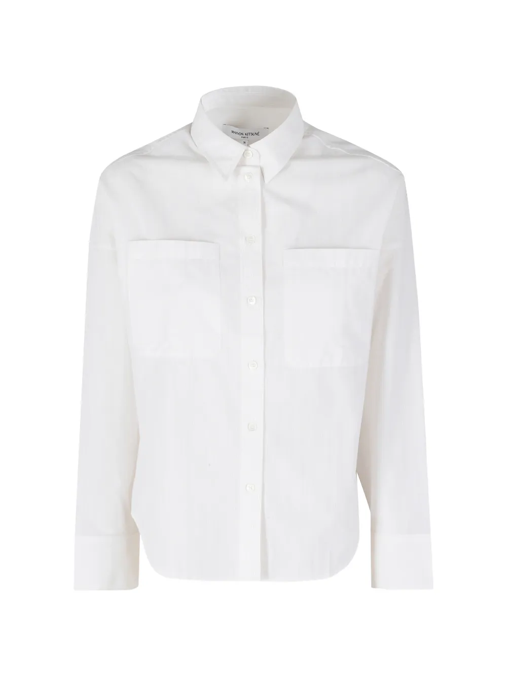 Maison Kitsuné striped double-pocket shirt - Bianco