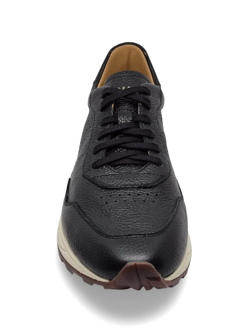 Henderson Baracco grainy-leather sneakers Zwart