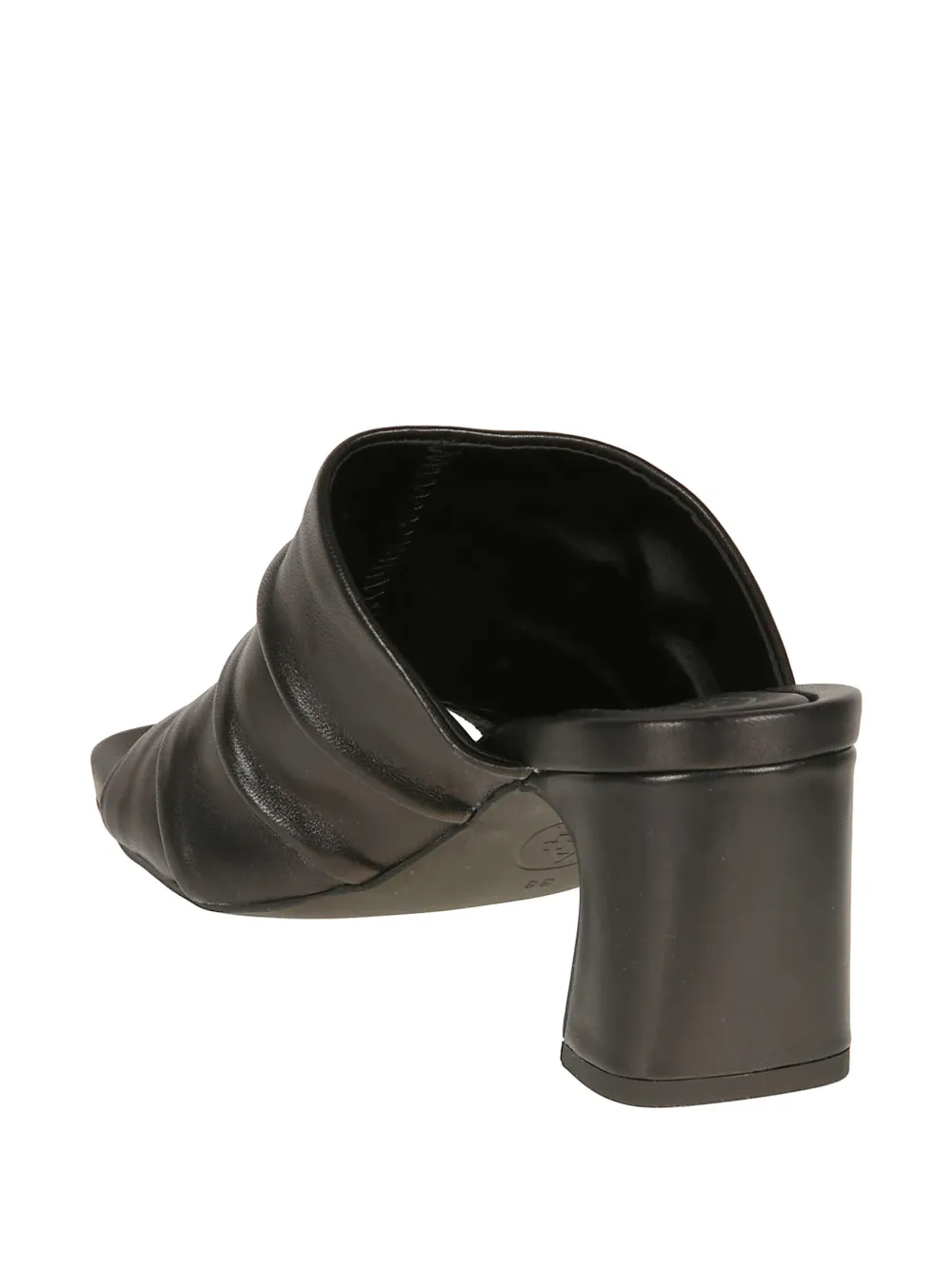 Ash Ruched Leather Mules In Black