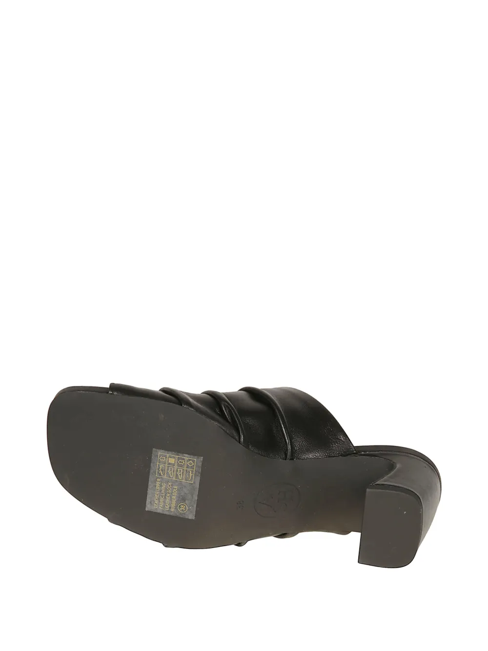 Ash Ruched Leather Mules In Black