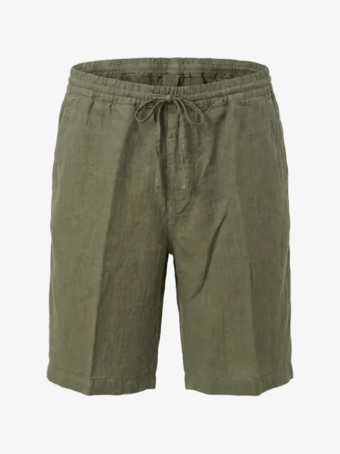 120% Lino shorts con cordones en la pretina