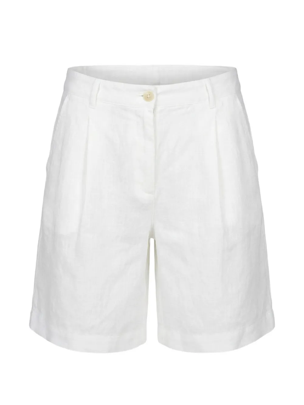 120% Lino pleated linen shorts - Bianco