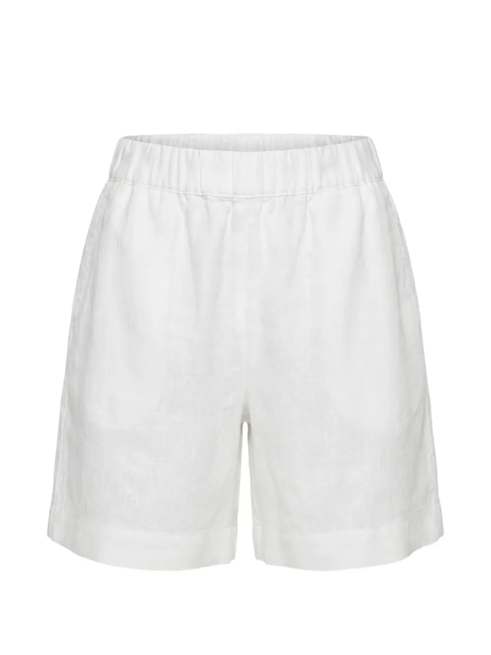 120% Lino elasticated linen shorts - Bianco
