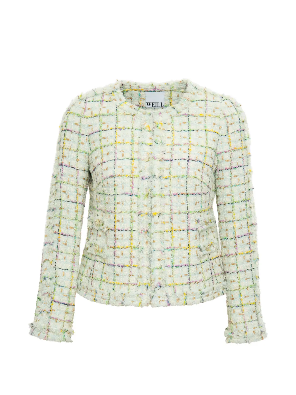 WEILL PARIS braided-trim tweed jacket - Toni neutri