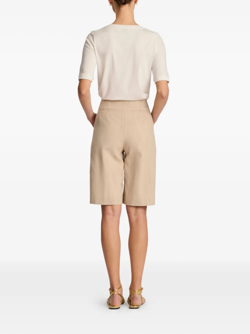 WEILL PARIS Denim bermuda shorts Beige