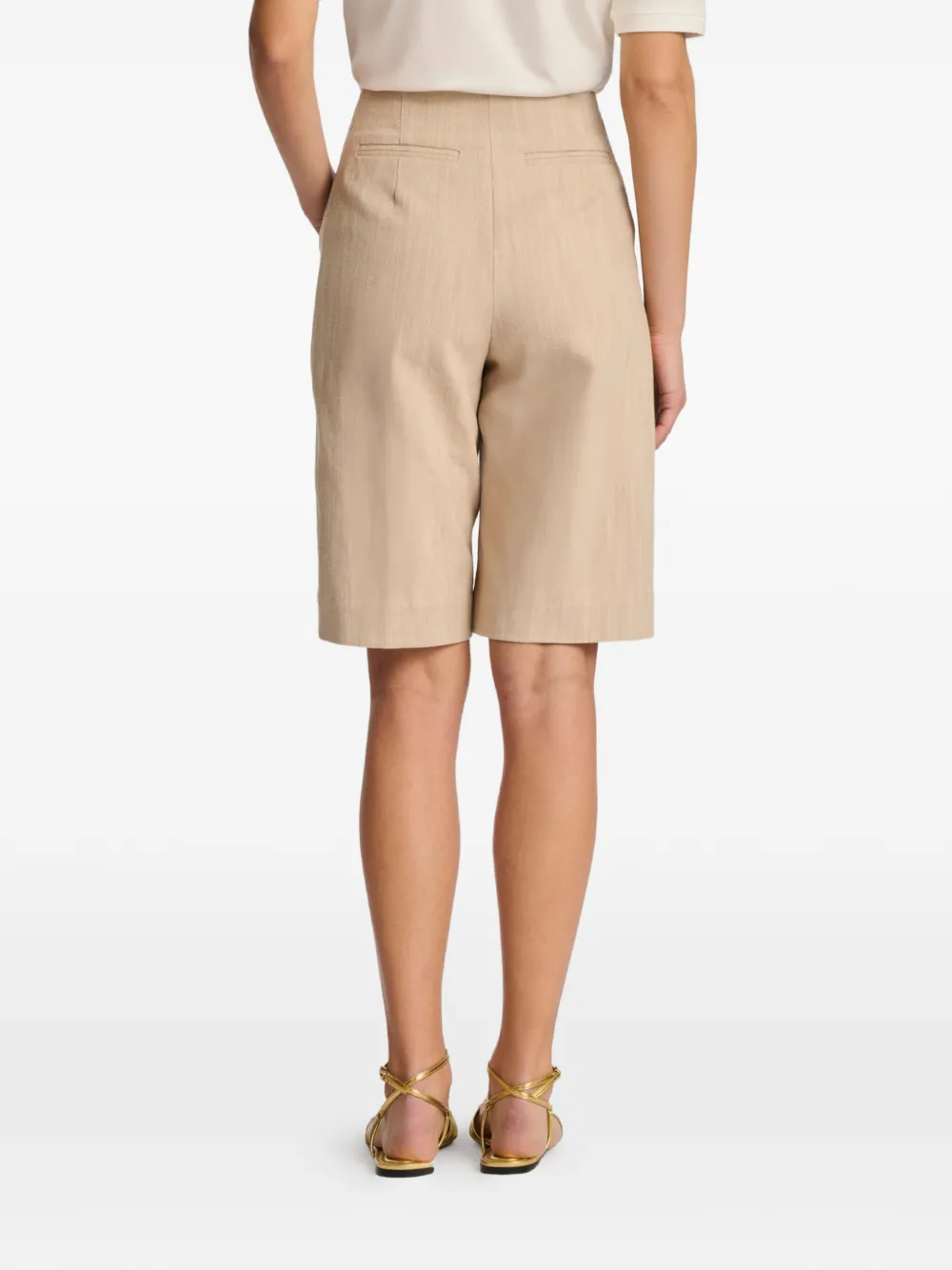 WEILL PARIS Denim bermuda shorts Beige