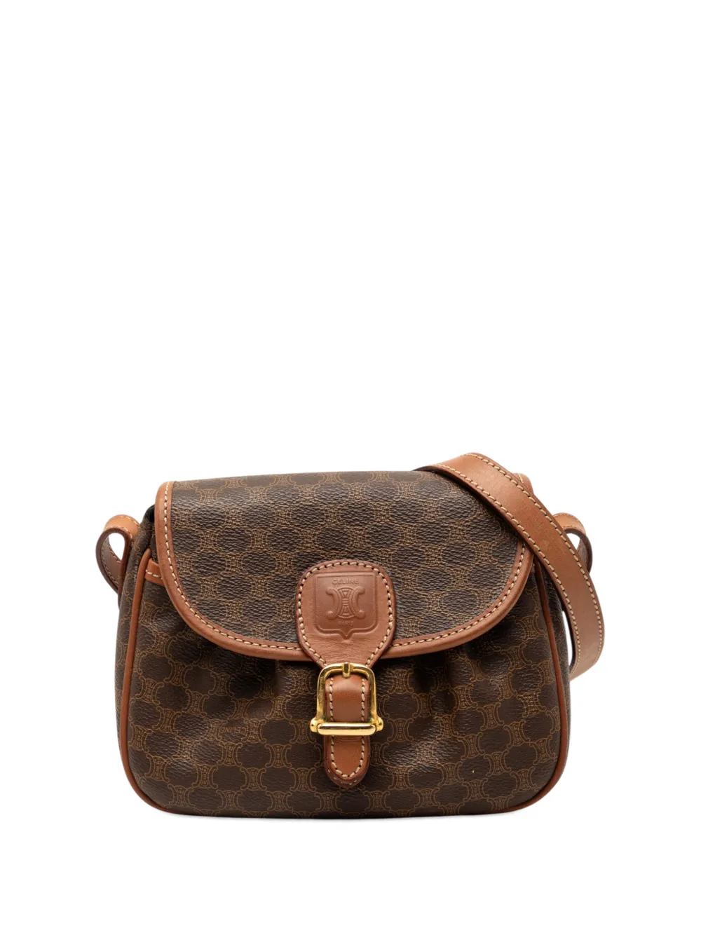 Celine Pre-Owned 2006 Macadam Coated Canvas crossbody bag - Marrone