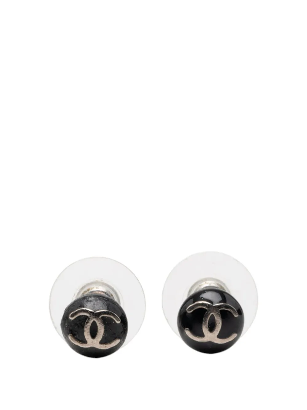 CHANEL Pre-Owned 2003 CC Resin Push Back Earrings costume earrings - Nero