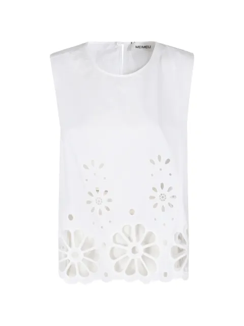 MeimeiJ blusa sin mangas con bordado inglés