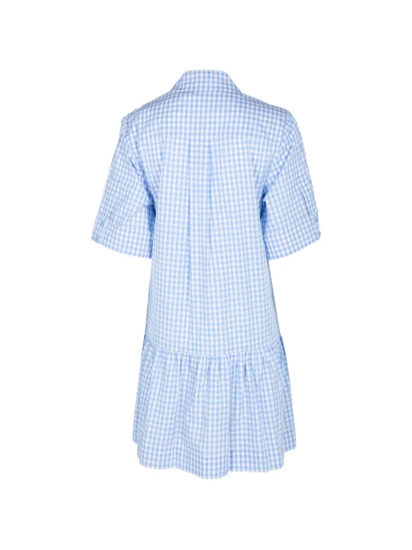 blue check mini dress Amped Checkered Mini Dress - Blue and White, Large | Hazel and Olive