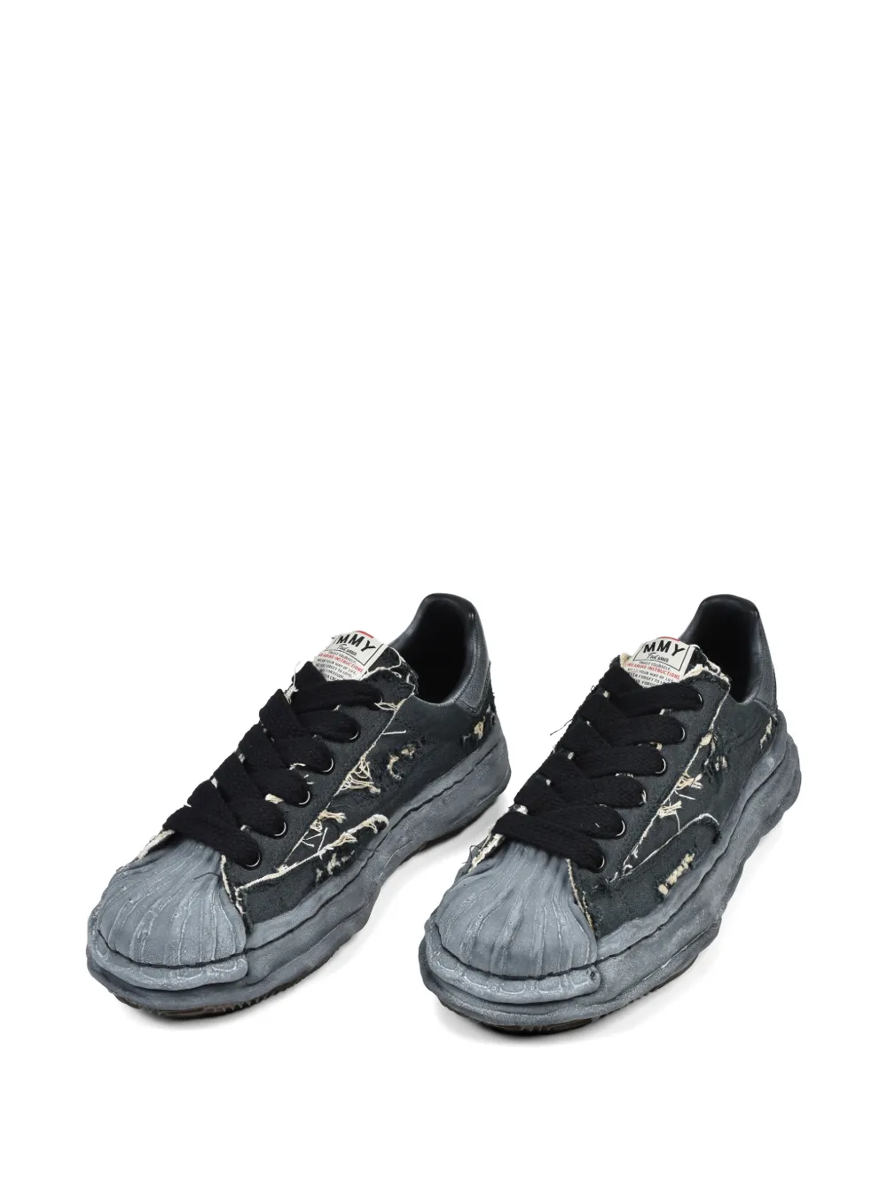 Maison MIHARA YASUHIRO Charles OG sole ripped-canvas sneakers Zwart