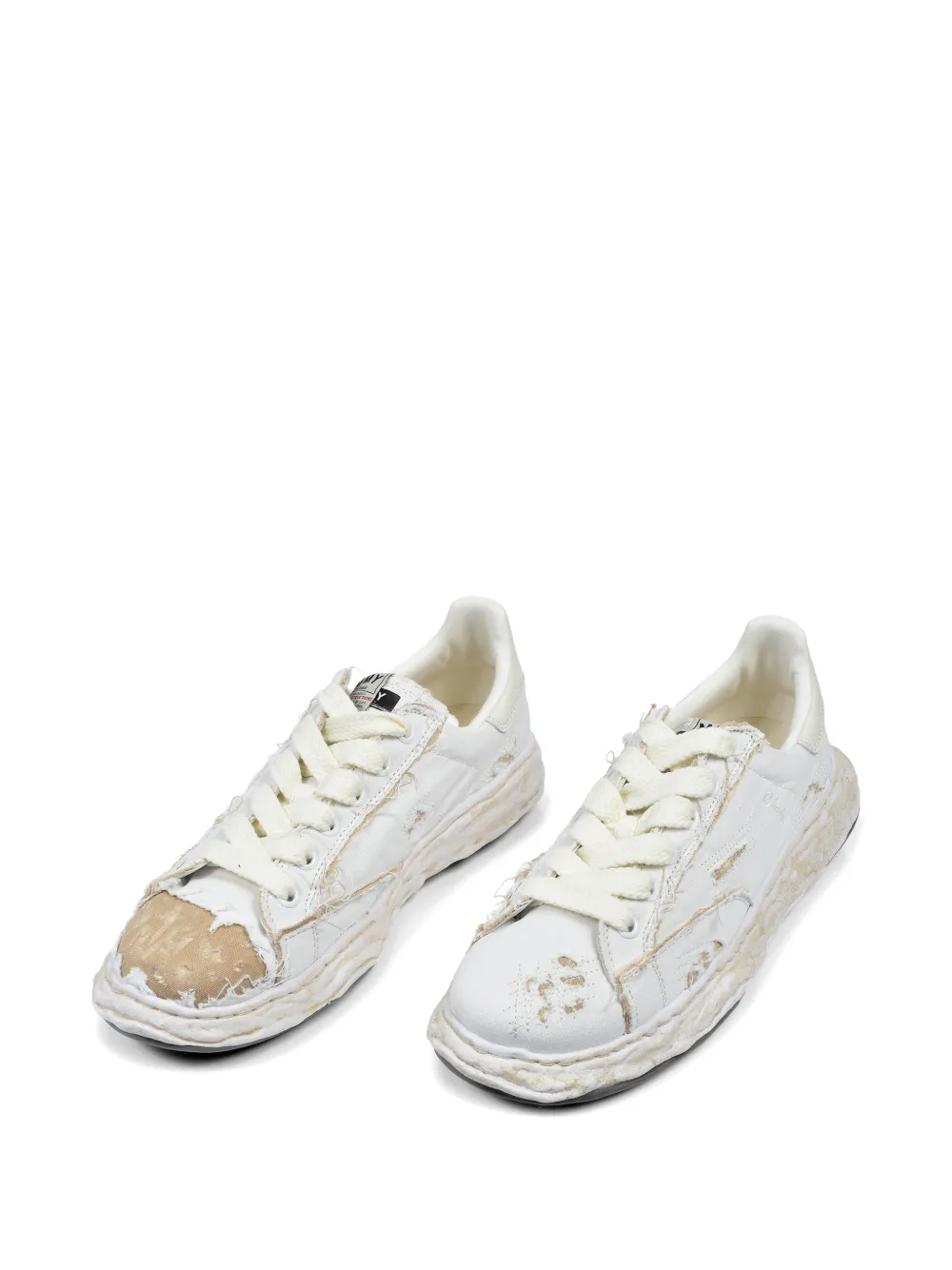Maison MIHARA YASUHIRO Charles OG sole ripped-canvas sneakers Wit