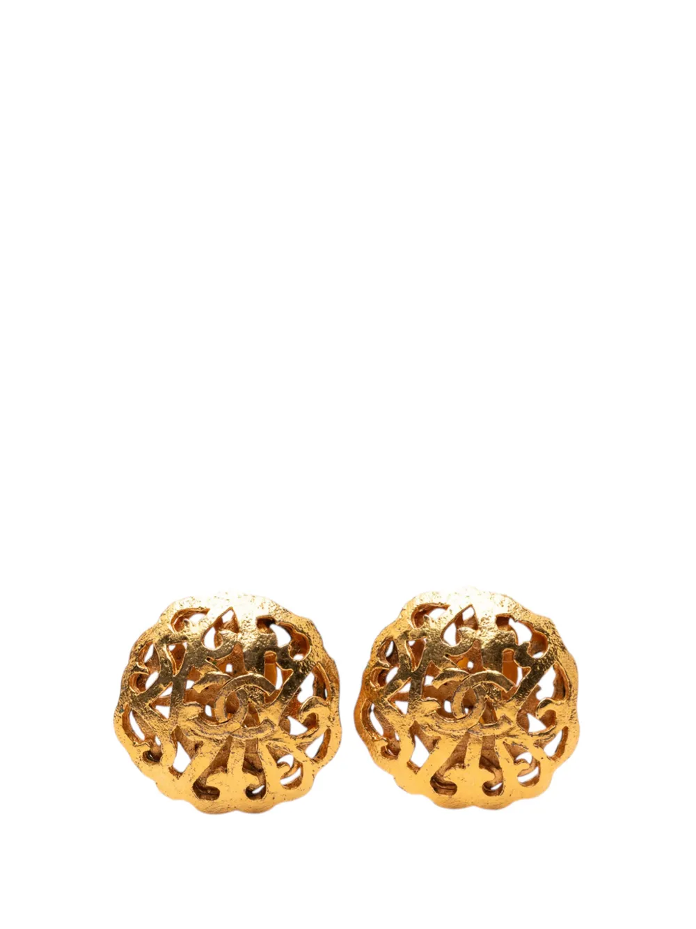 CHANEL Pre-Owned 1980-1990 CC Gold Plated Clip on Earrings costume earrings - Oro