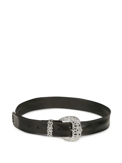 Orciani crystal-embellished leather belt