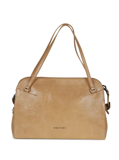 Orciani logo-lettering leather tote bag