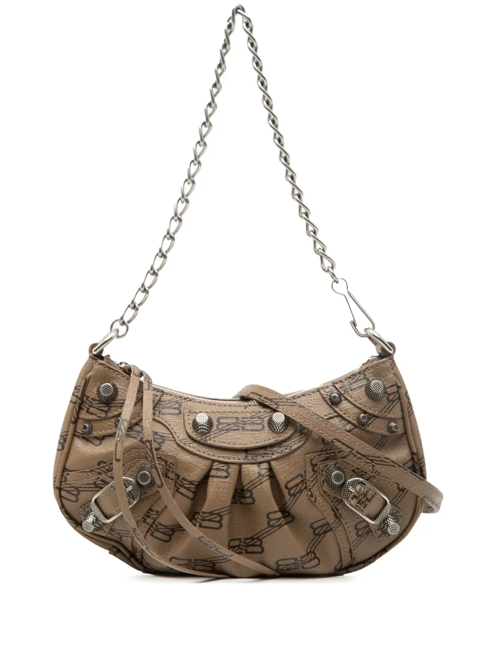 Balenciaga Pre-Owned 2022 Mini BB Monogram Coated Canvas Le Cagole satchel - Marrone