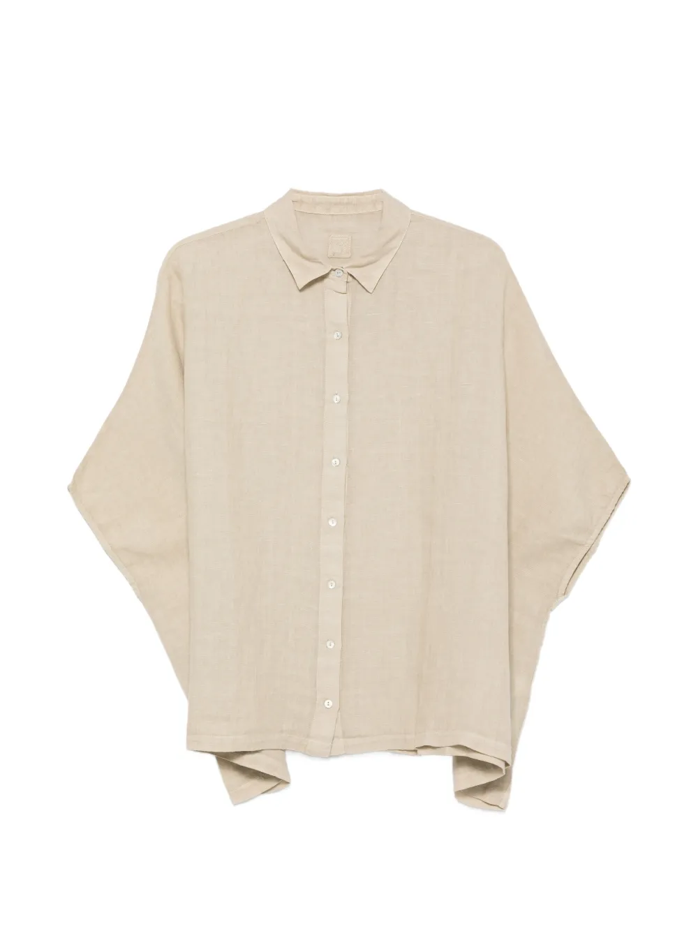 120% Lino Batwing-sleeve Linen Shirt In Neutral