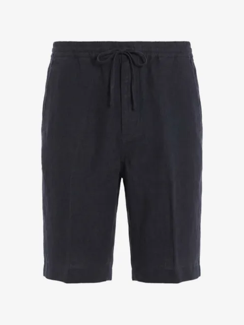 120% Lino shorts con cordones en la pretina