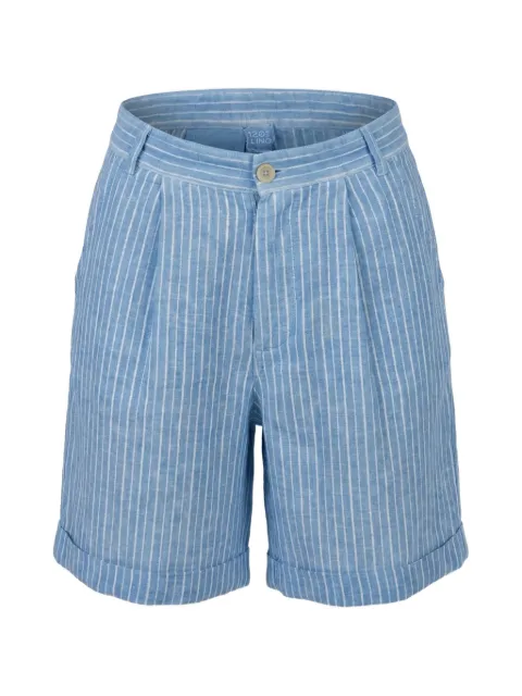 120% Lino shorts con estampado de rayas diplomáticas
