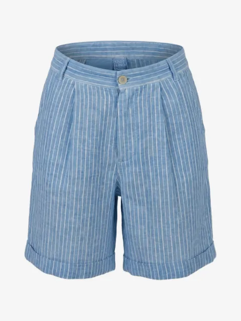 120% Lino pinstripe-print shorts