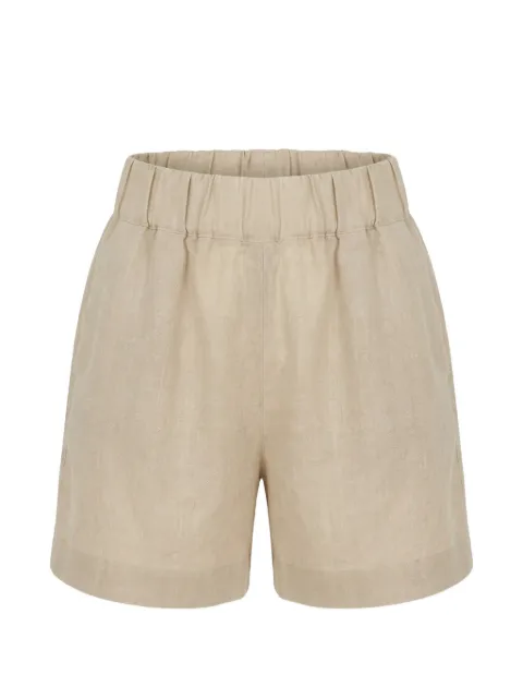 120% Lino elasticated-waist linen shorts