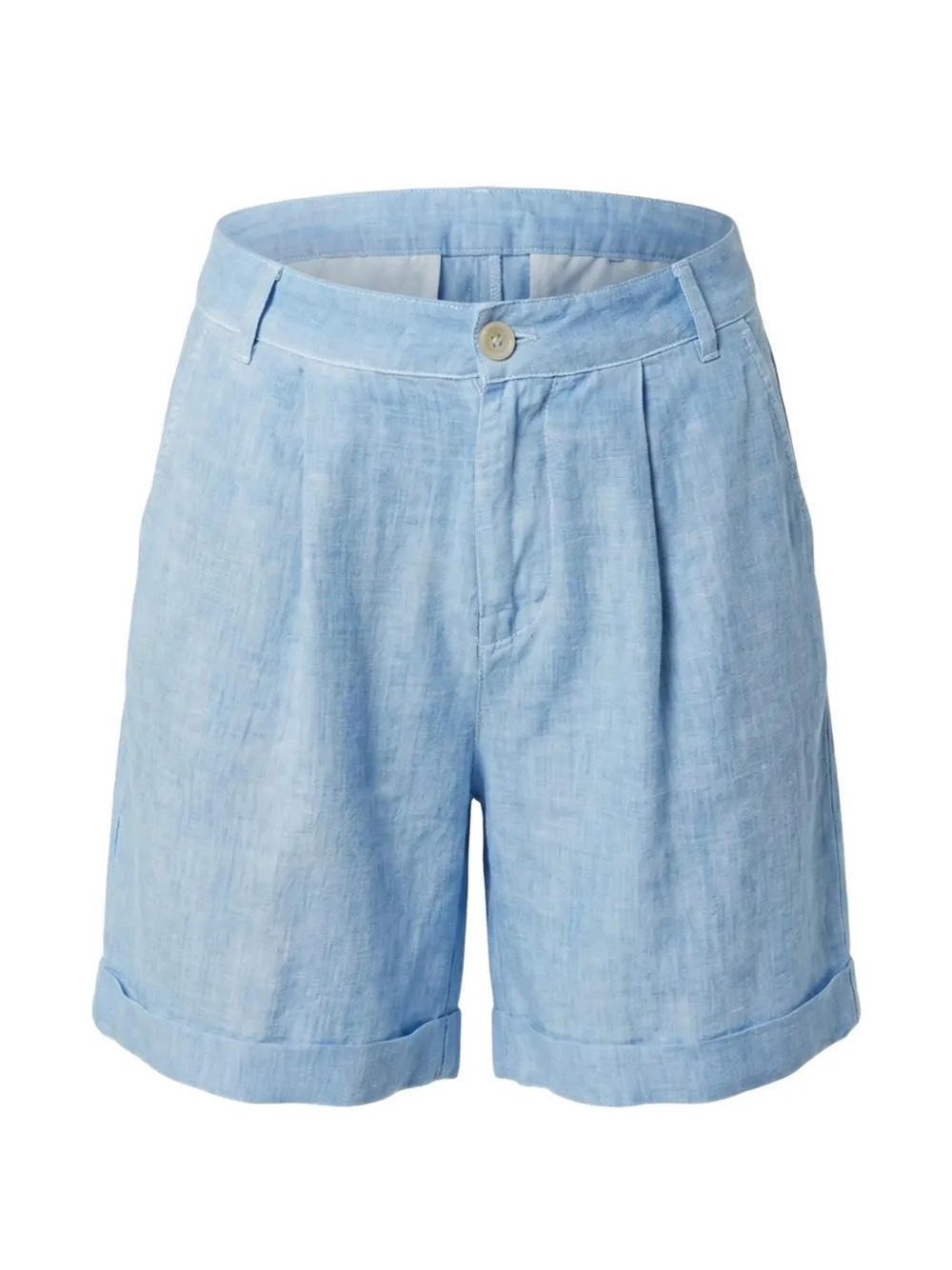 120% Lino pleated turn-up shorts - Blu