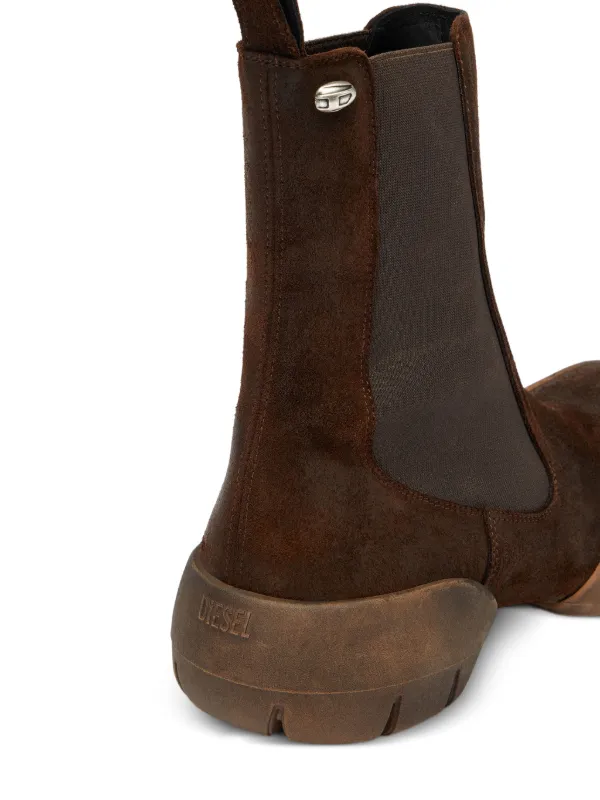 Diesel D-Mathieu - Suede Boots With Rubber Outsole | Brown