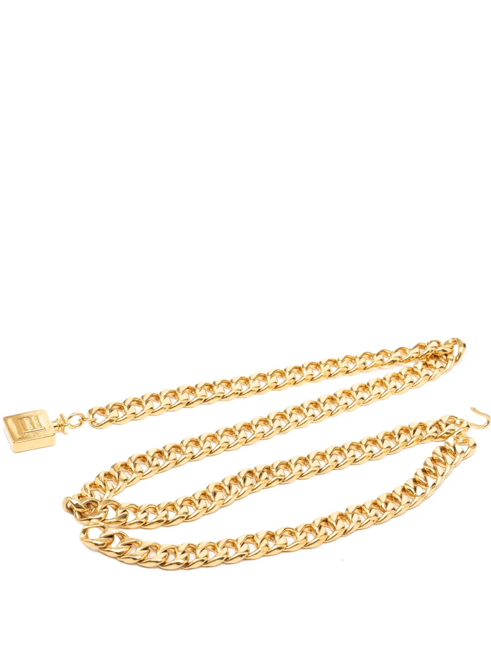 CHANEL Pre-Owned 1980-1990 Gold Plated Perfume Bottle Charm Chain belt - Oro