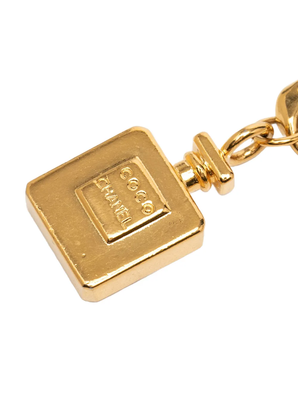 CHANEL Pre-Owned 镀金香水瓶吊饰搭链腰带(1980-1990年典藏款) | 金色 | FARFETCH CN