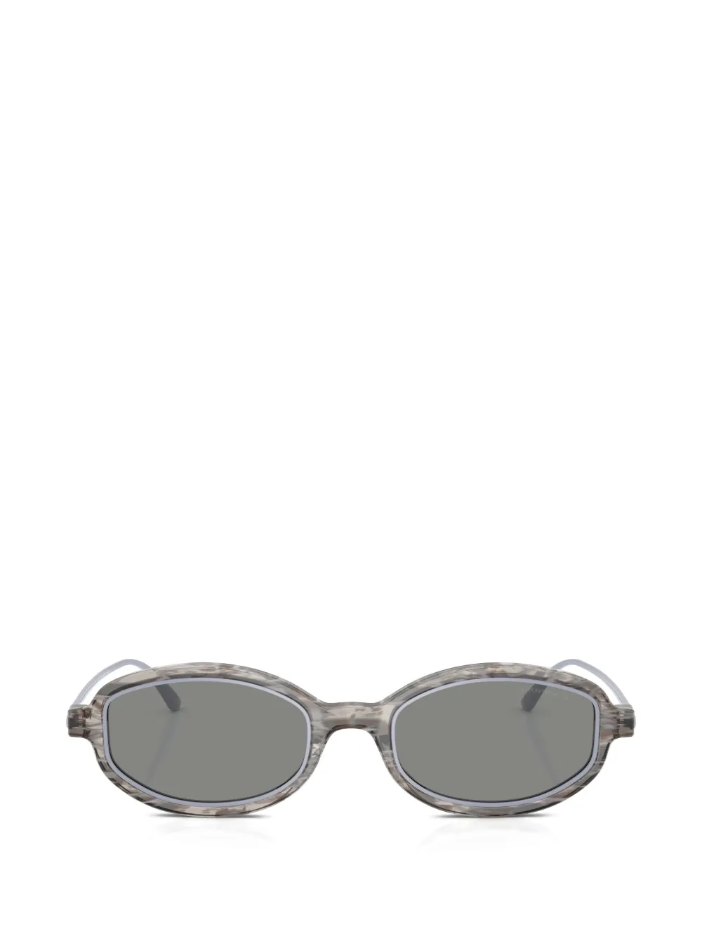 Emporio Armani marbled geometric-frame sunglasses - Grigio