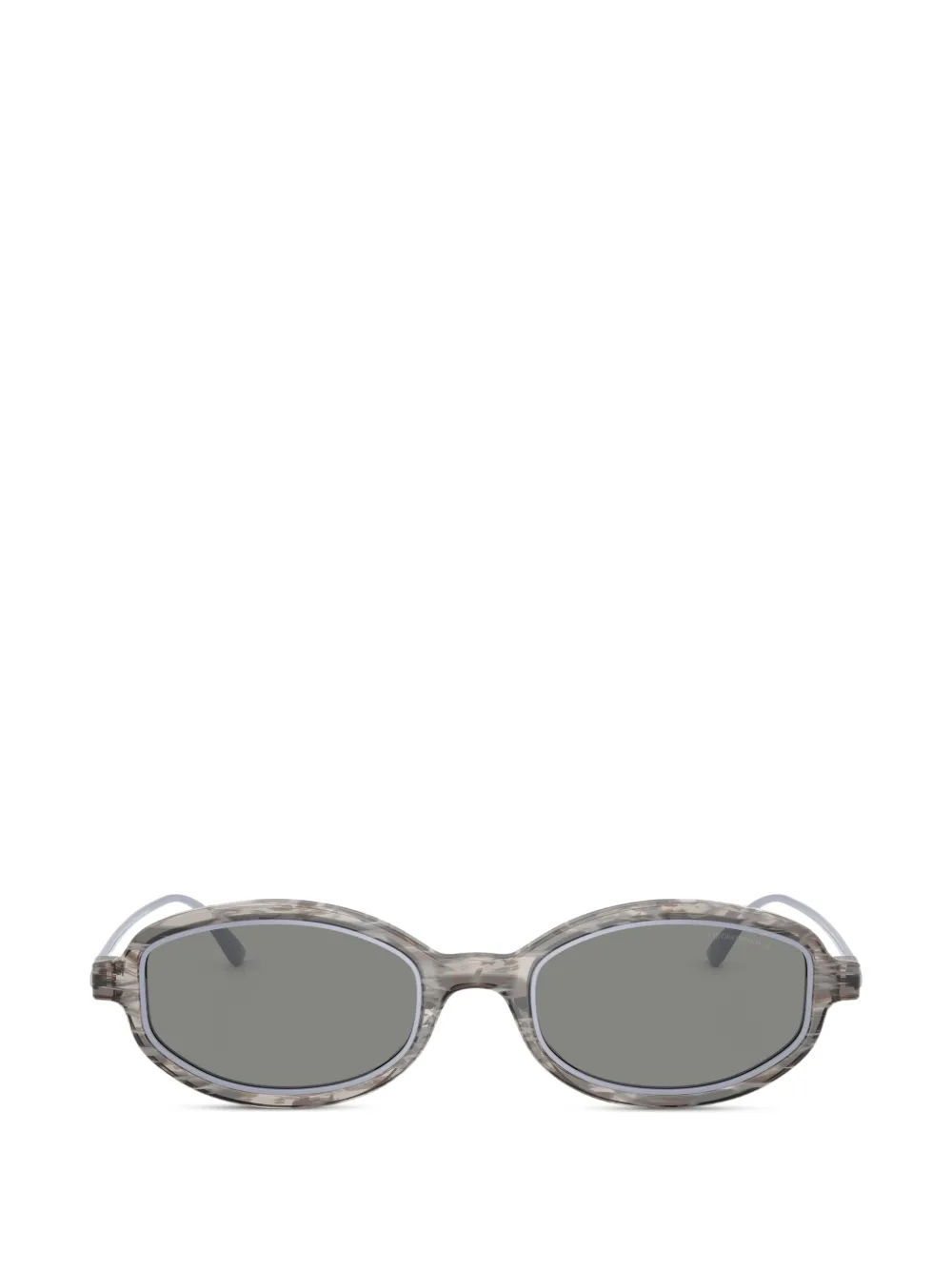 Emporio Armani marbled geometric-frame sunglasses - Grigio