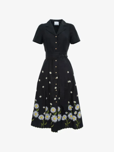 WEILL PARIS embroidered cotton shirt dress