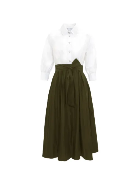 WEILL PARIS belted pleated shirt dress