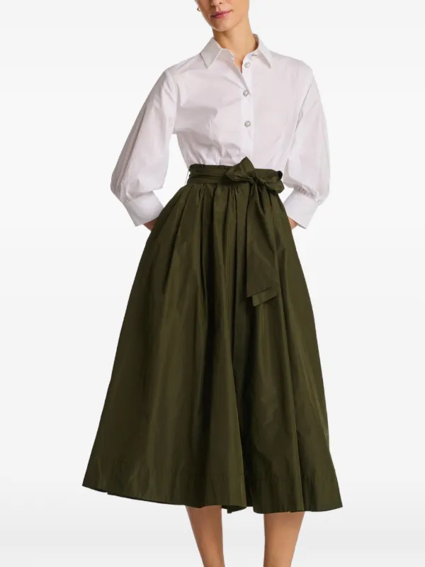 green pleated shirt dress WEILL PARIS Belted | Phase eight
