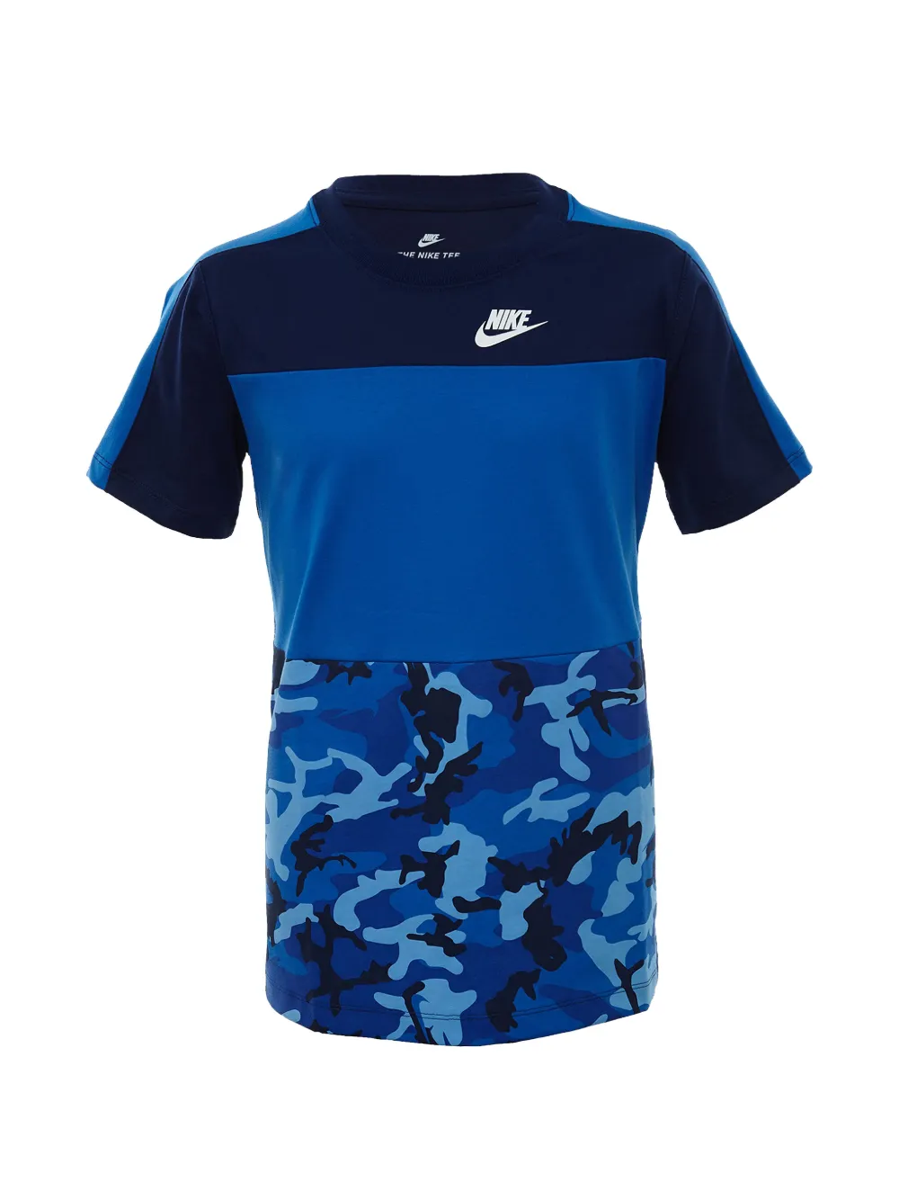 Nike Kids camouflage-print panelled T-shirt - Blau