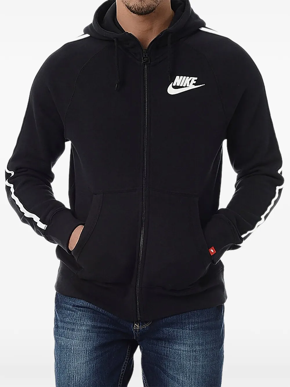 Nike logo-print full-zip hoodie - Black