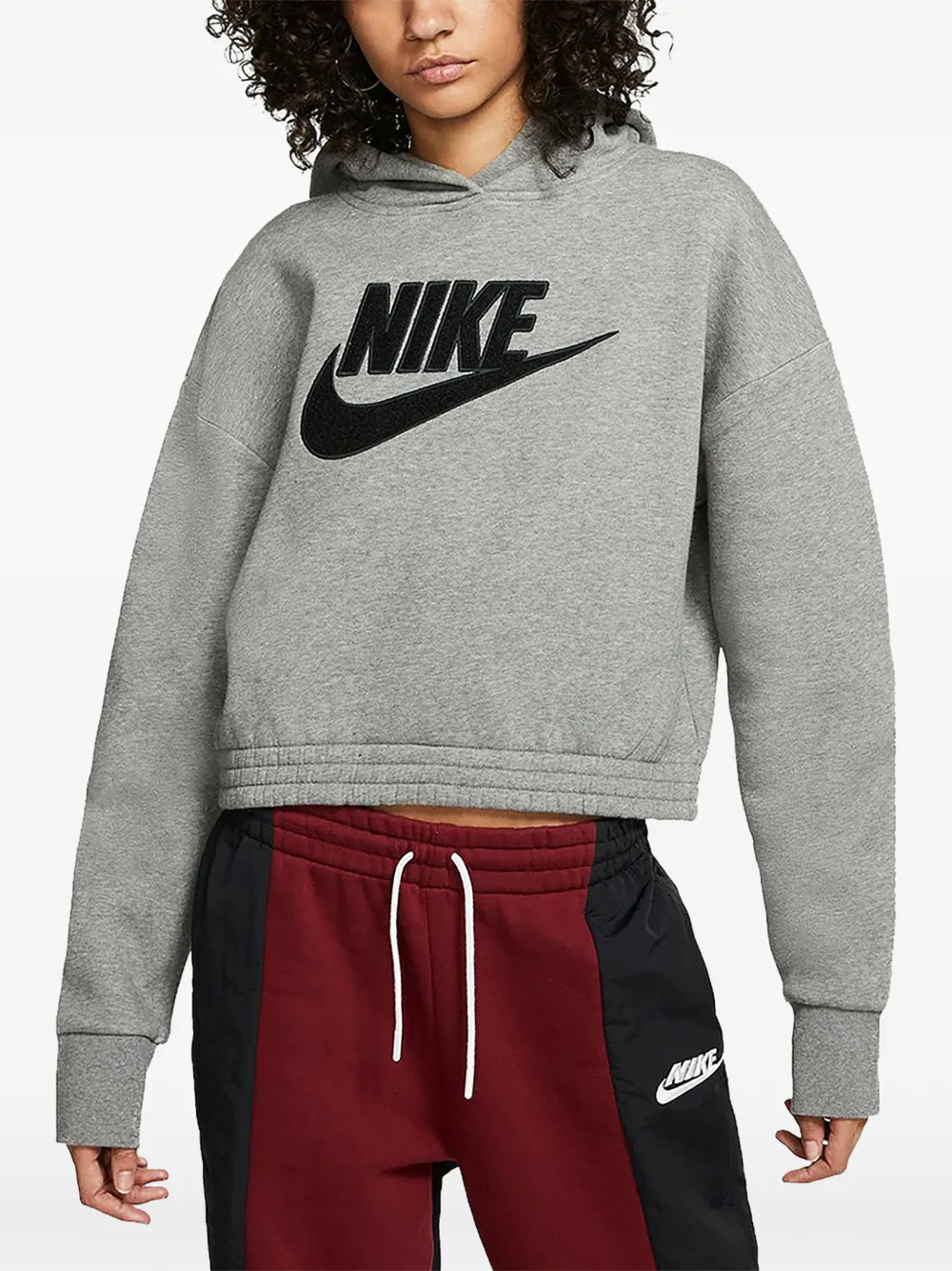 Nike Icon Clash cropped hoodie - Grau